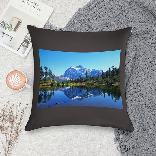 Mount Shuksan And Picture Lake in The Fall Soft Home Decor Throw Pillow