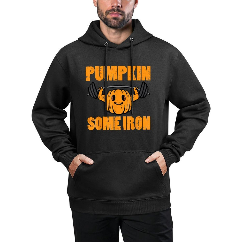 Halloween Gym Pumpkin Some Iron Workout Costume Men Women Moisture-Wicking Hoodie