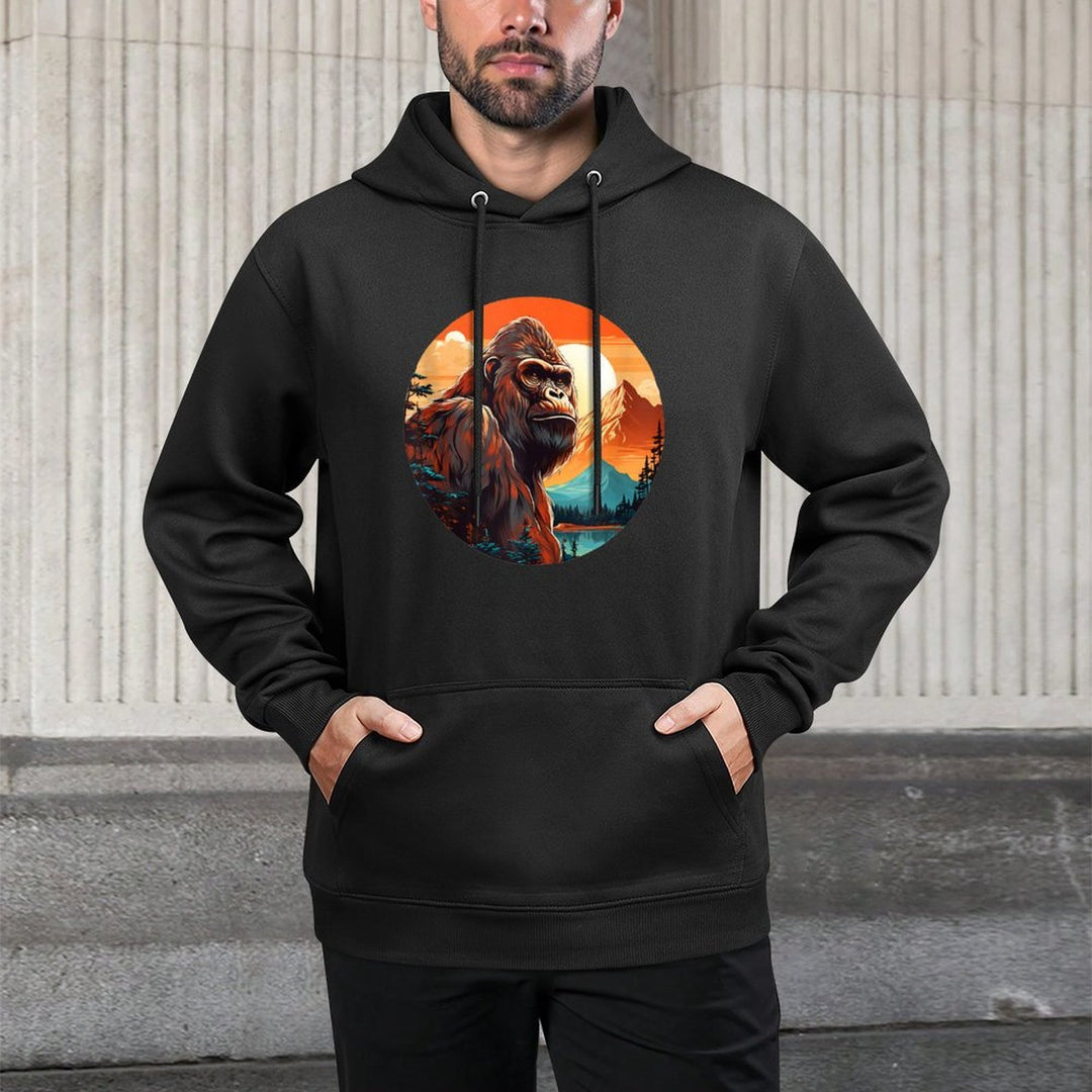 Gorilla Landscape Colorful Mountains Animal Print Art Customizable Surface Hoodie