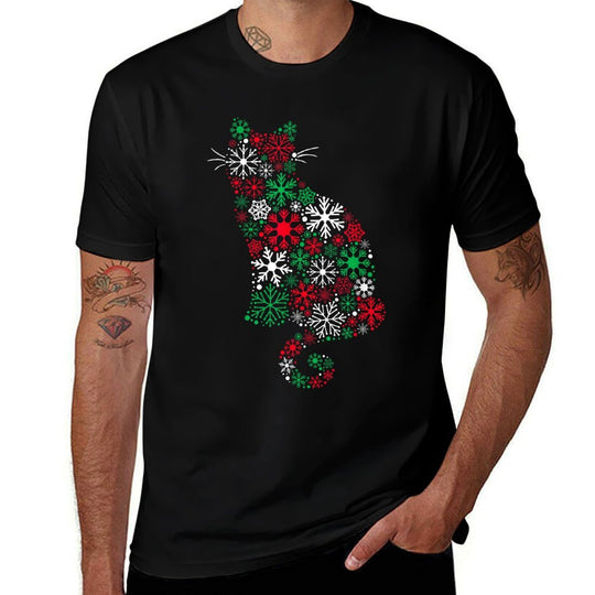 Christmas Cat  Trendy Pattern T-Shirt