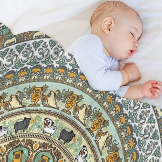 Pug Yoga Medallion Eco-conscious Throw Blanket