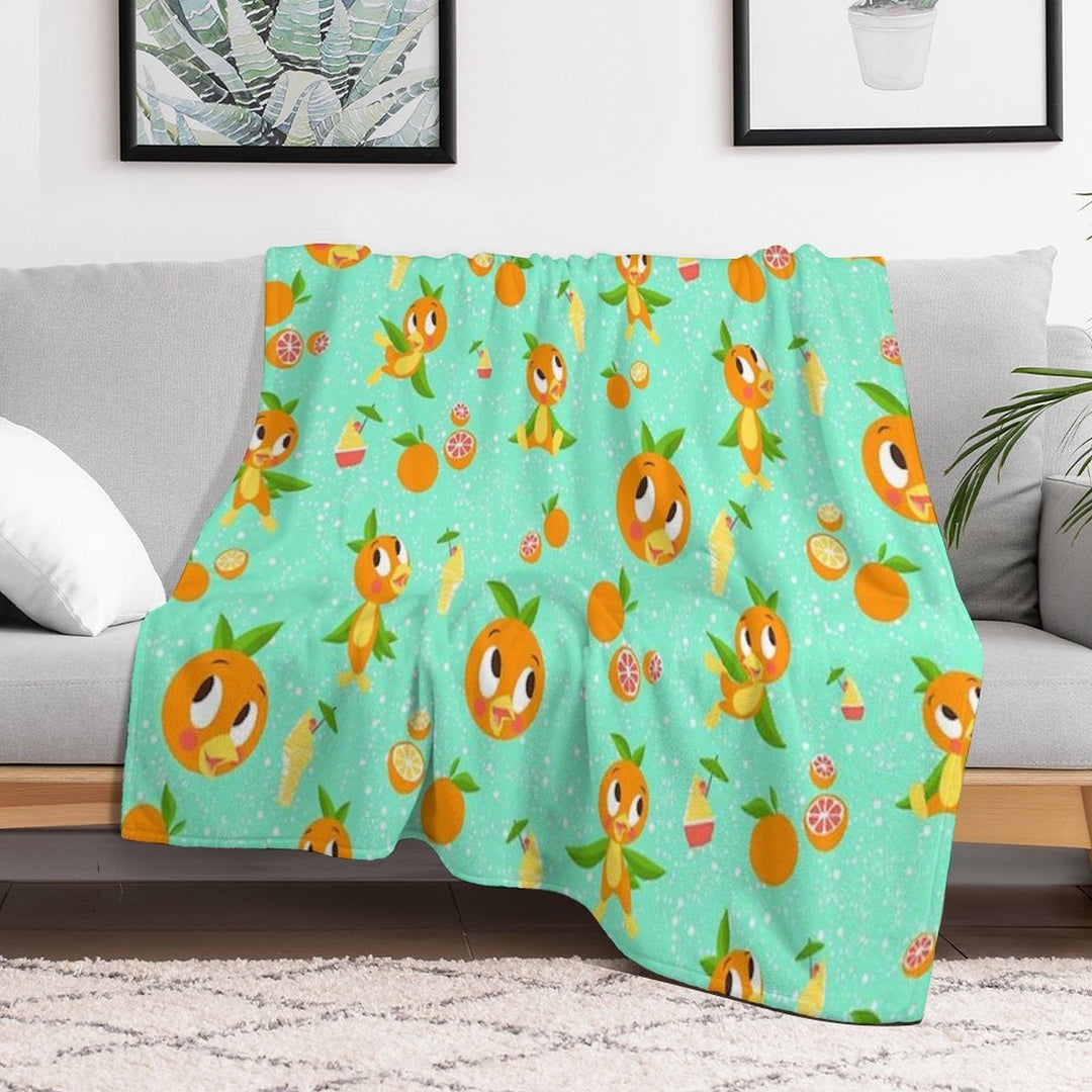 Orange Bird with Dole Whip Comfort Throw Blanket