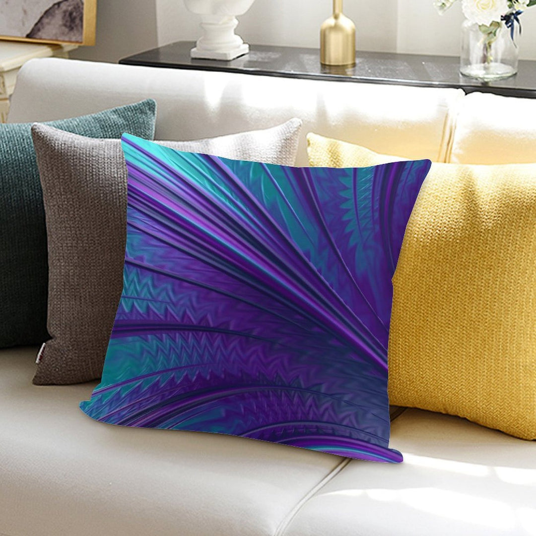 Abstract in Blue And Purple Soft Durable Construction Throw Pillow