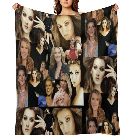 Celine Dion Collage Wrinkle-free Throw Blanket