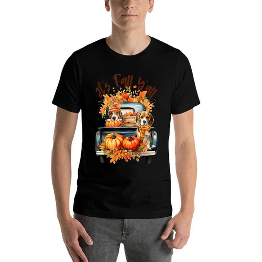 It’s Fall Y’all Beagle Dogs Pumpkins Truck Autumn Season Comfortable T-Shirt