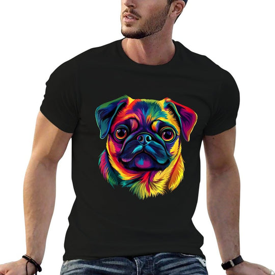 Pug Lover Cute Colorful Pug Puppy Dog Face For Men Women  Trendy Pattern T-Shirt