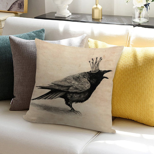 Crow in Crown Soft Style Accent Throw Pillow