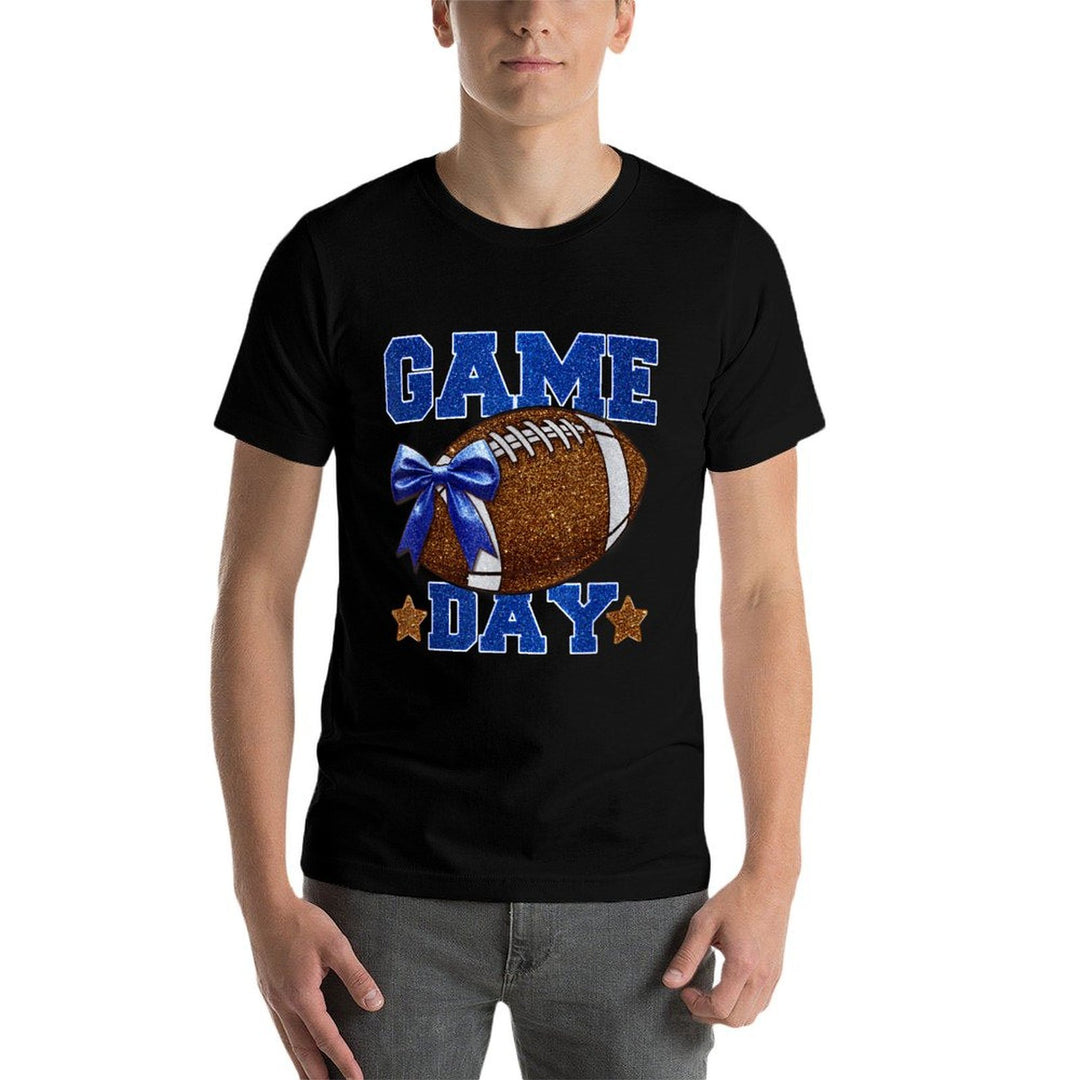 Game Day Football Season Football Mama Girl Blue Gold Vibes Comfortable T-Shirt