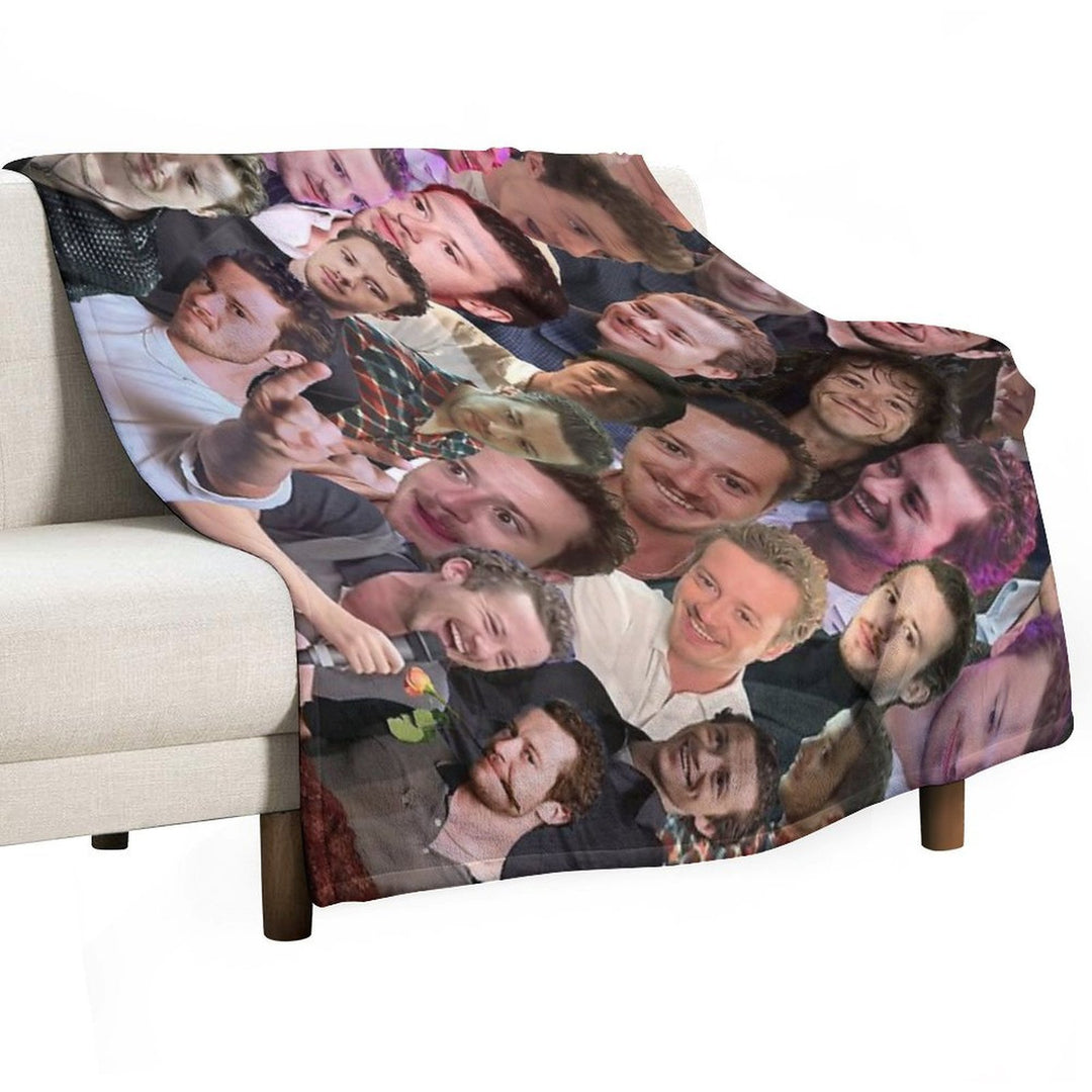Joseph Quinn Photo Collage Sustainable Throw Blanket