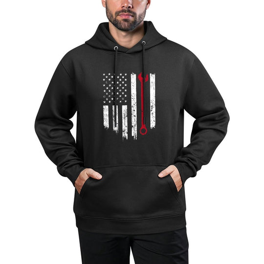 Funny Vintage Mechanic Distressed American Gift For Men Customizable Surface Hoodie