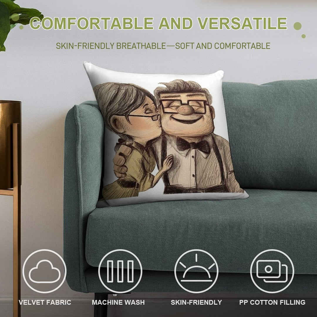 Carl And Ellie Soft Fade-Resistant Throw Pillow