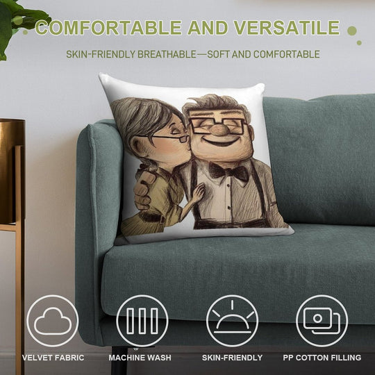 Carl And Ellie Soft Fade-Resistant Throw Pillow