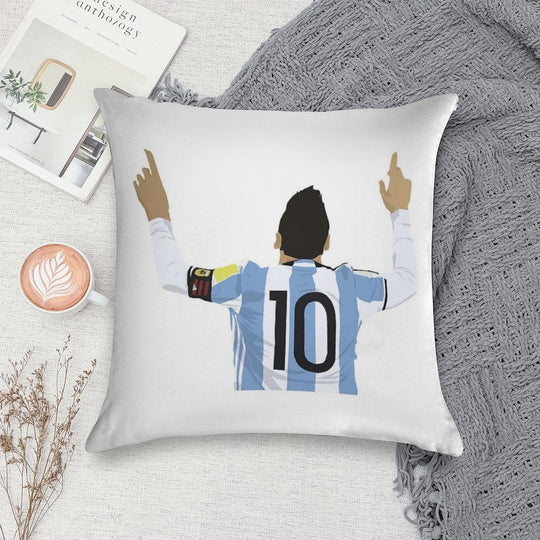 Lionel Messi Sticker Soft Reinforced Edging Throw Pillow