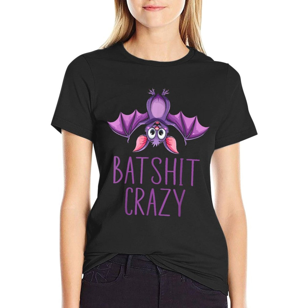 Batshit Crazy Wacky Cartoon Bat Lover Funny Halloween  Vintage-inspired T-Shirt