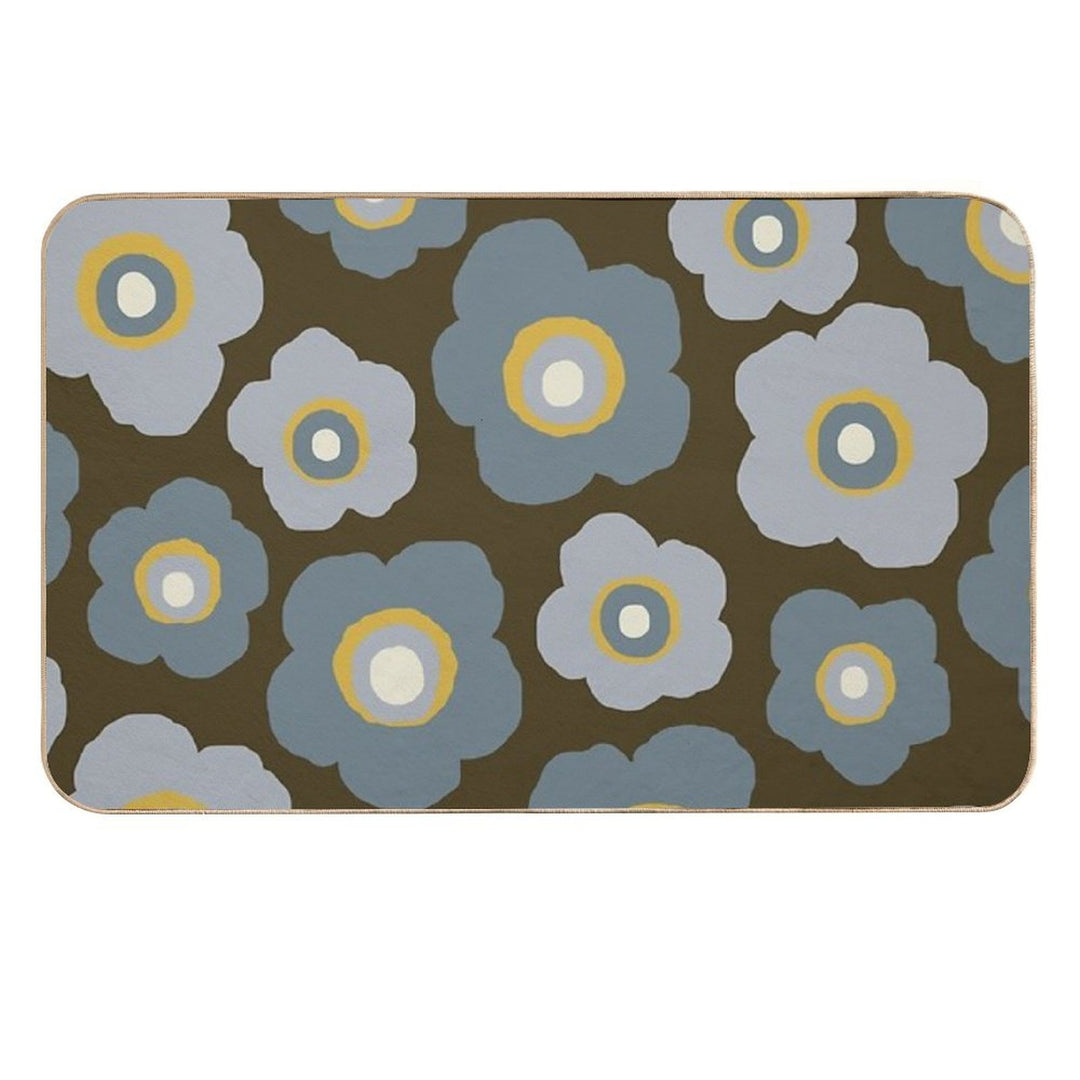 Cozy Scandinavian Flowers  Repositionable Bath Mat