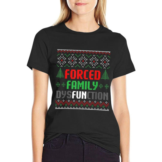 Forced Family Dysfunction Funny Christmas Chaos Forced Fun  Lightweight T-Shirt