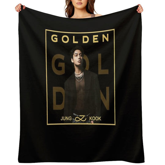 BTS Golden Jungkook Jung Kook Shrink-resistant Throw Blanket