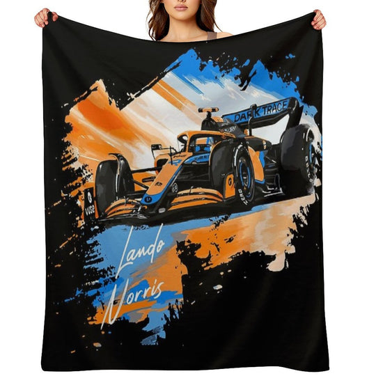 Lando Norris - Retro_Digi Art Machine-washable Throw Blanket