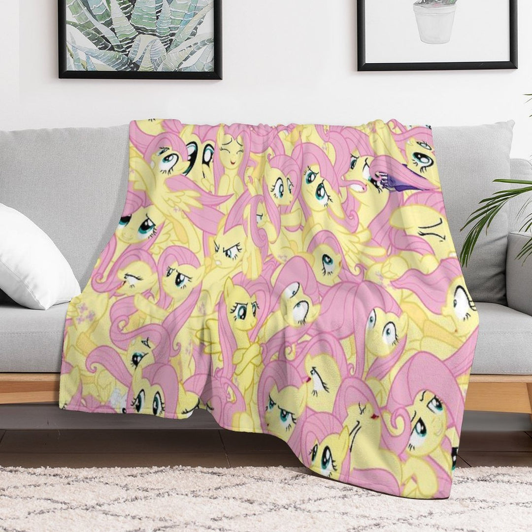 Fluttershy Mess Travel-friendly Throw Blanket