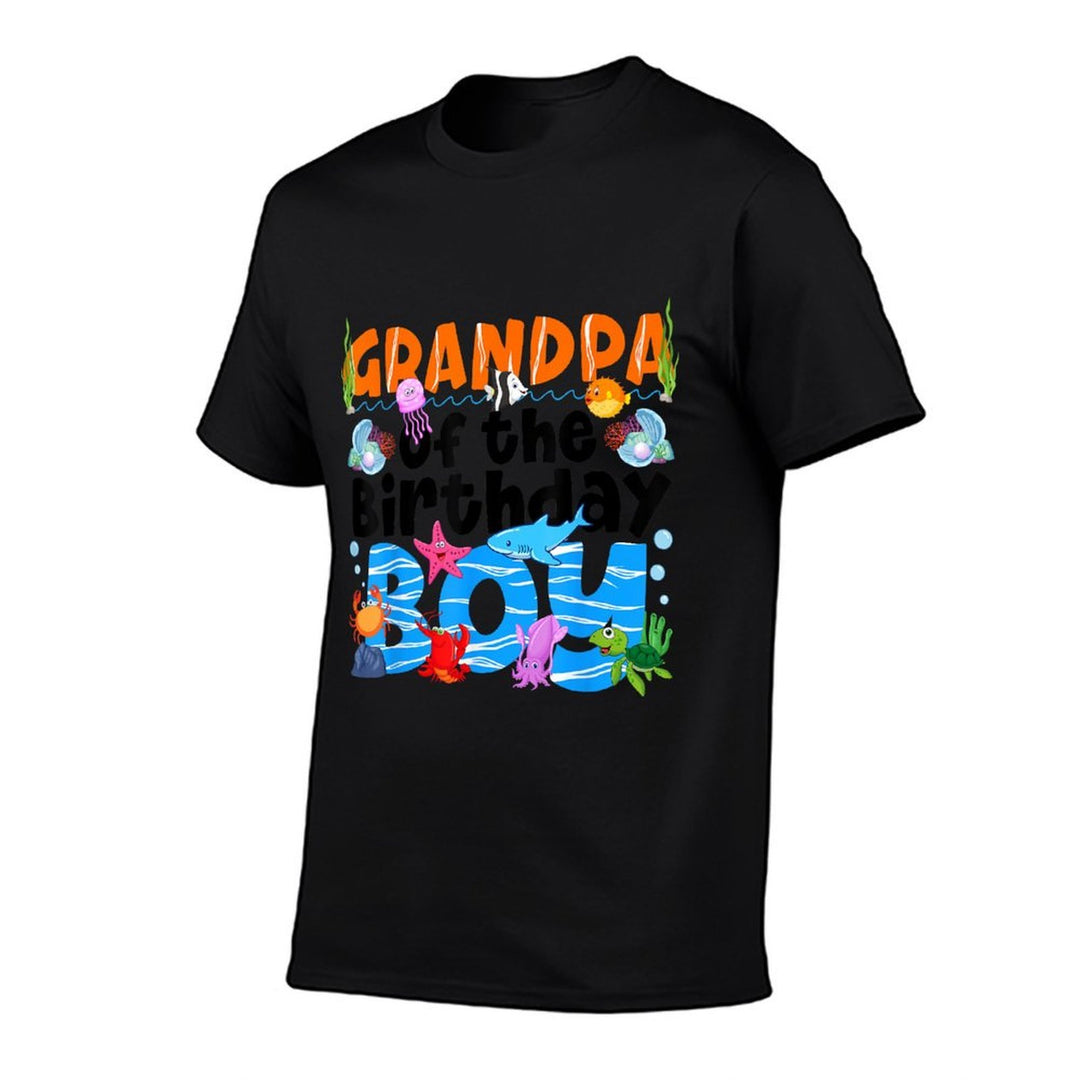 Grandpa Under Sea Birthday Party Ocean Sea Animals Themed  Eco-friendly Material T-Shirt