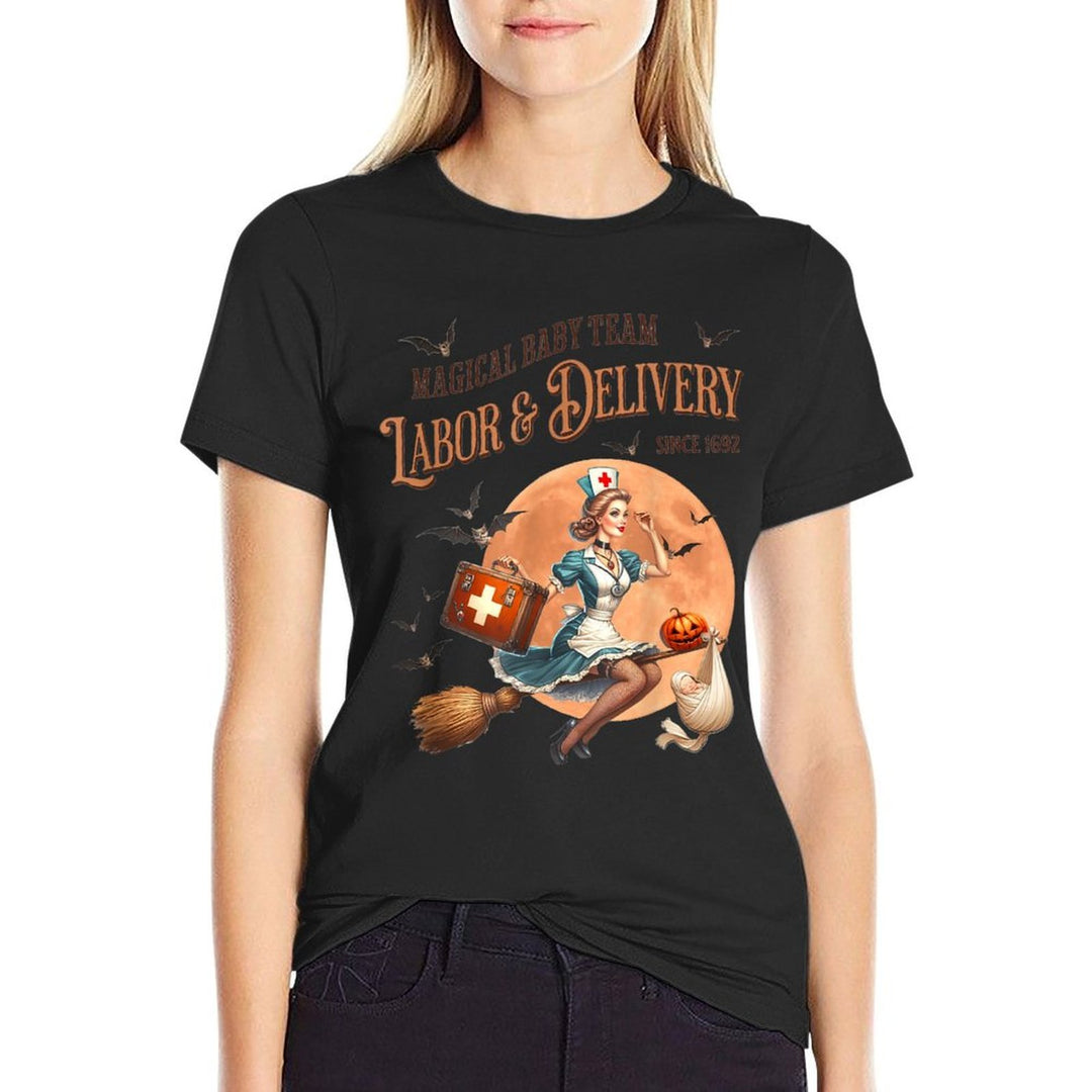 Women Labor And Delivery Nurse Halloween Special Deliveries  Versatile T-Shirt