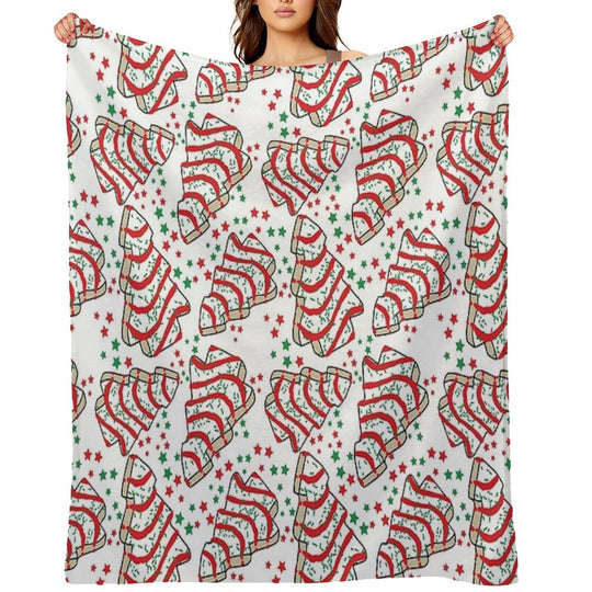 Christmas Tree Snack Cakes Shrink-resistant Throw Blanket