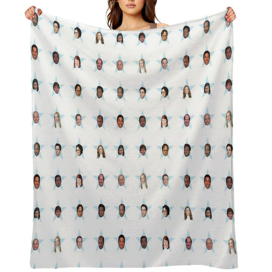 The Office Cast Star Stickers Travel-friendly Throw Blanket