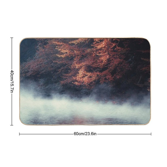 Natures Mirror - Fall at The River  Dirt-Trapping Bath Mat