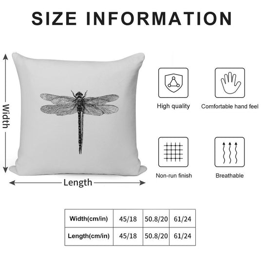 Dragonfly Soft Short Plush Fabric Throw Pillow