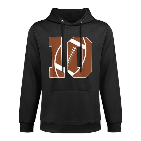 10th Birthday Kids Football Birthday Party 10 Years Old Boys Versatile Streetwear Hoodie