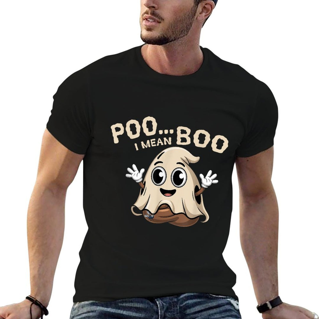 Poop Emoticon Poo Ghost Halloween Costume Kid Poo I Mean Boo  Trendy Pattern T-Shirt