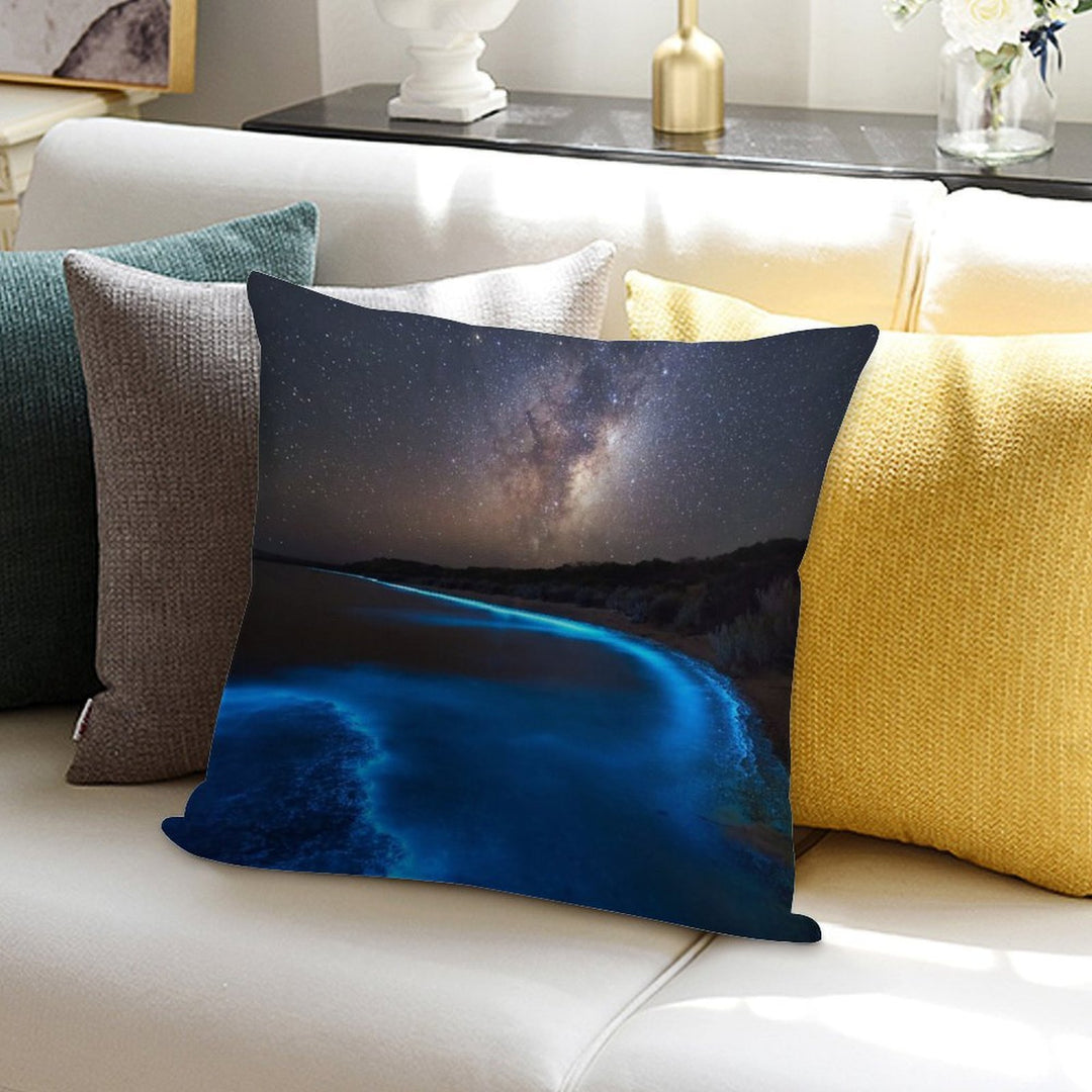 Milky Bioluminescence - 2nd Edition Soft Hidden Zipper Throw Pillow