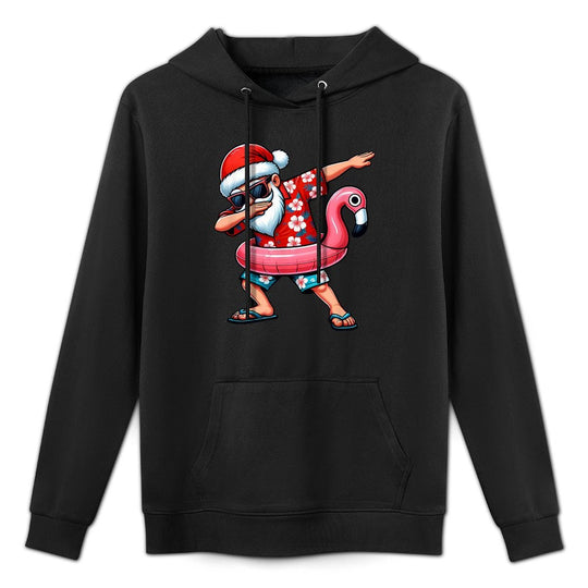 Dabbing Santa Christmas in July Hawaiian Xmas Dab Boys Men Colorfast Hoodie