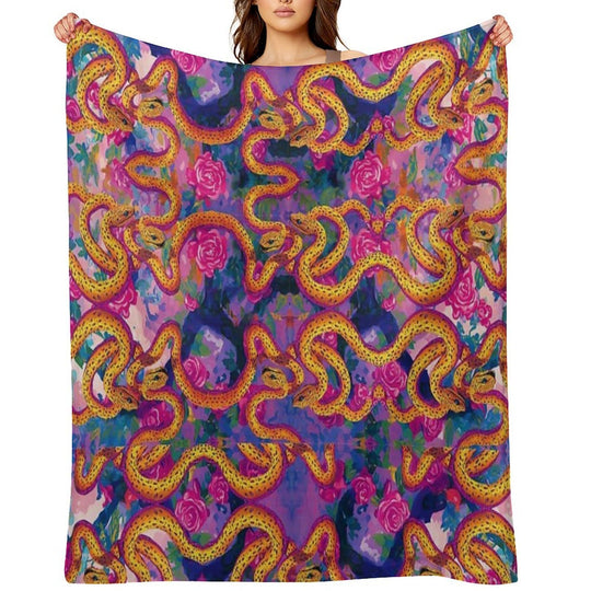 Garden of Eden  Snakes Sustainable Throw Blanket
