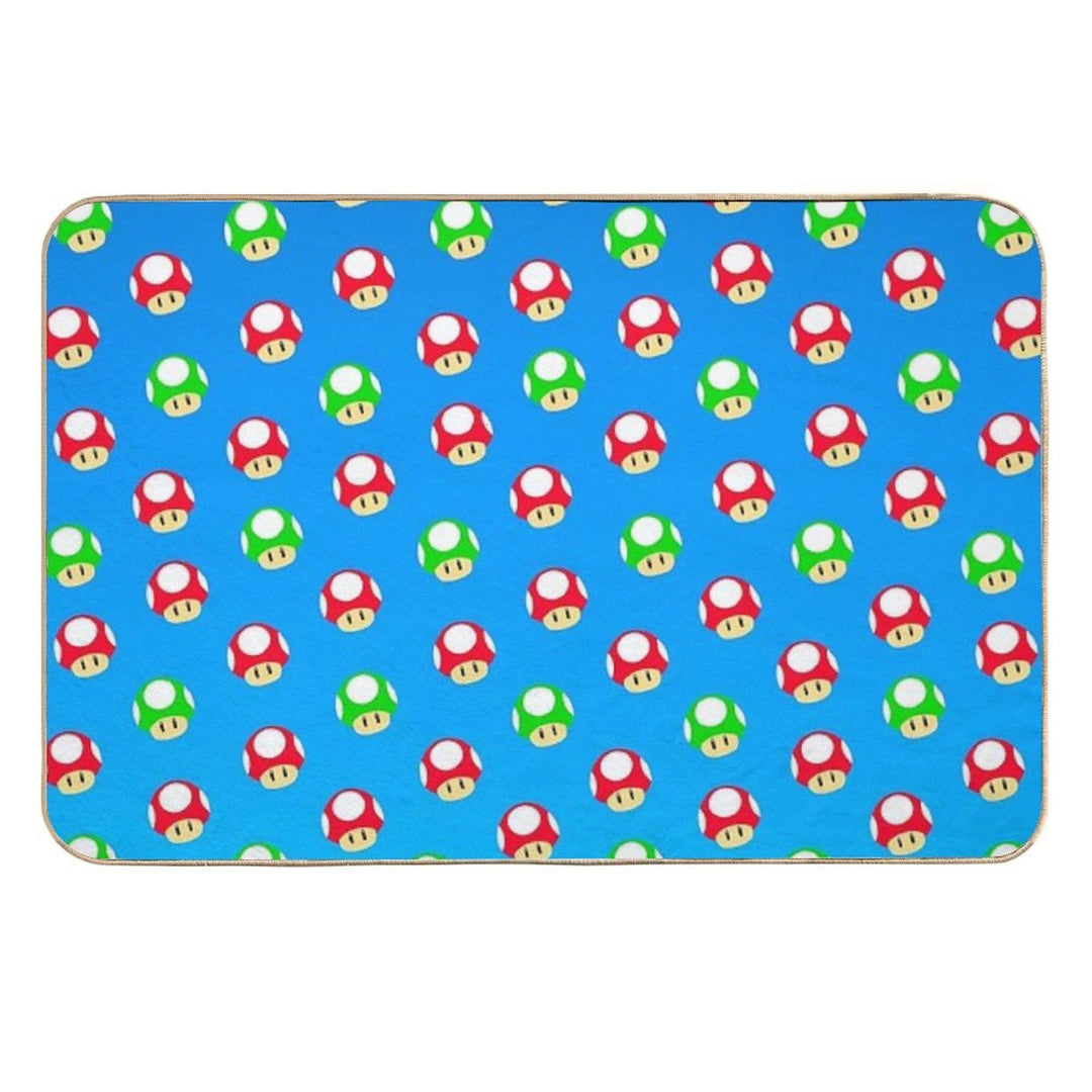 Red And Green Mushrooms  Rapid-Drying Bath Mat
