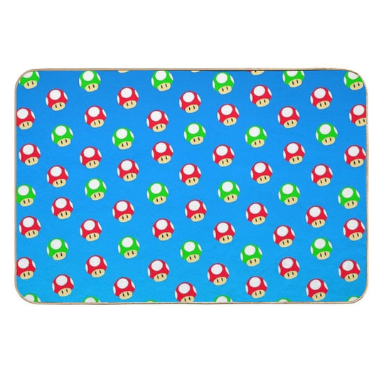 Red And Green Mushrooms  Rapid-Drying Bath Mat