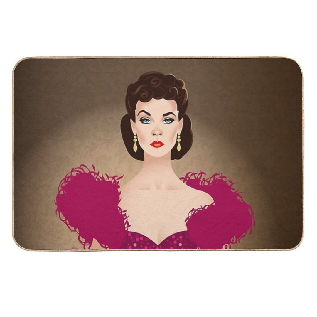 Burgundy Dress  Easy Maintenance Bath Mat