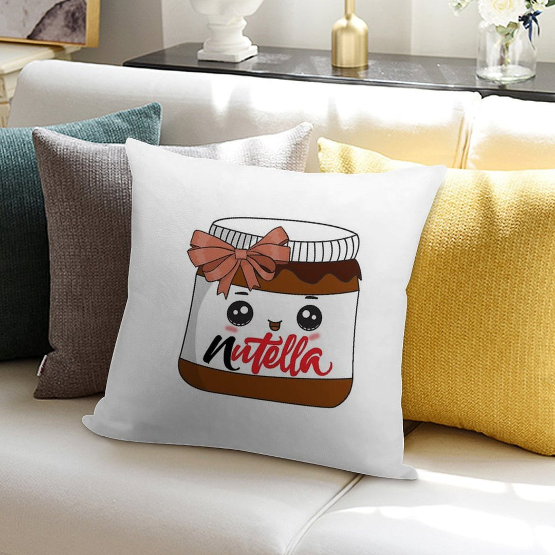 Nutella Soft Hidden Zipper Throw Pillow