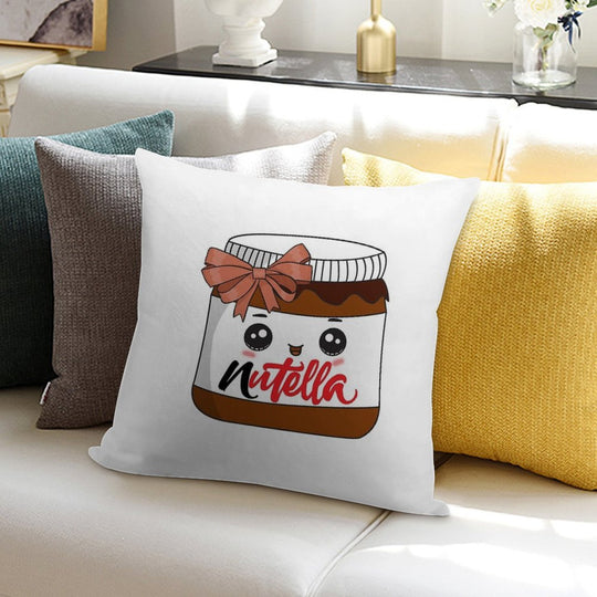 Nutella Soft Hidden Zipper Throw Pillow