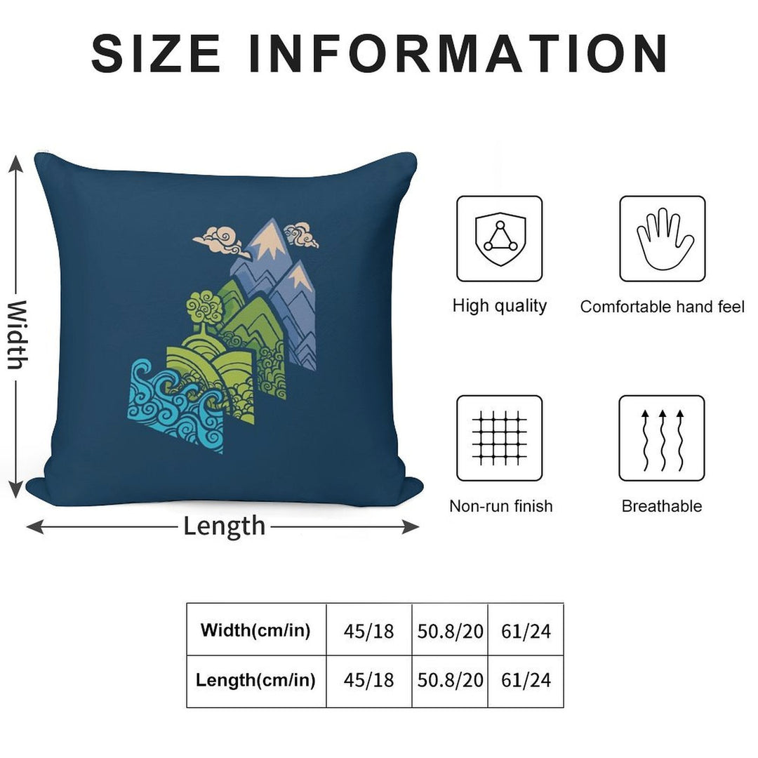 How to Build A Landscape  Blue Soft Shrink-Resistant Throw Pillow