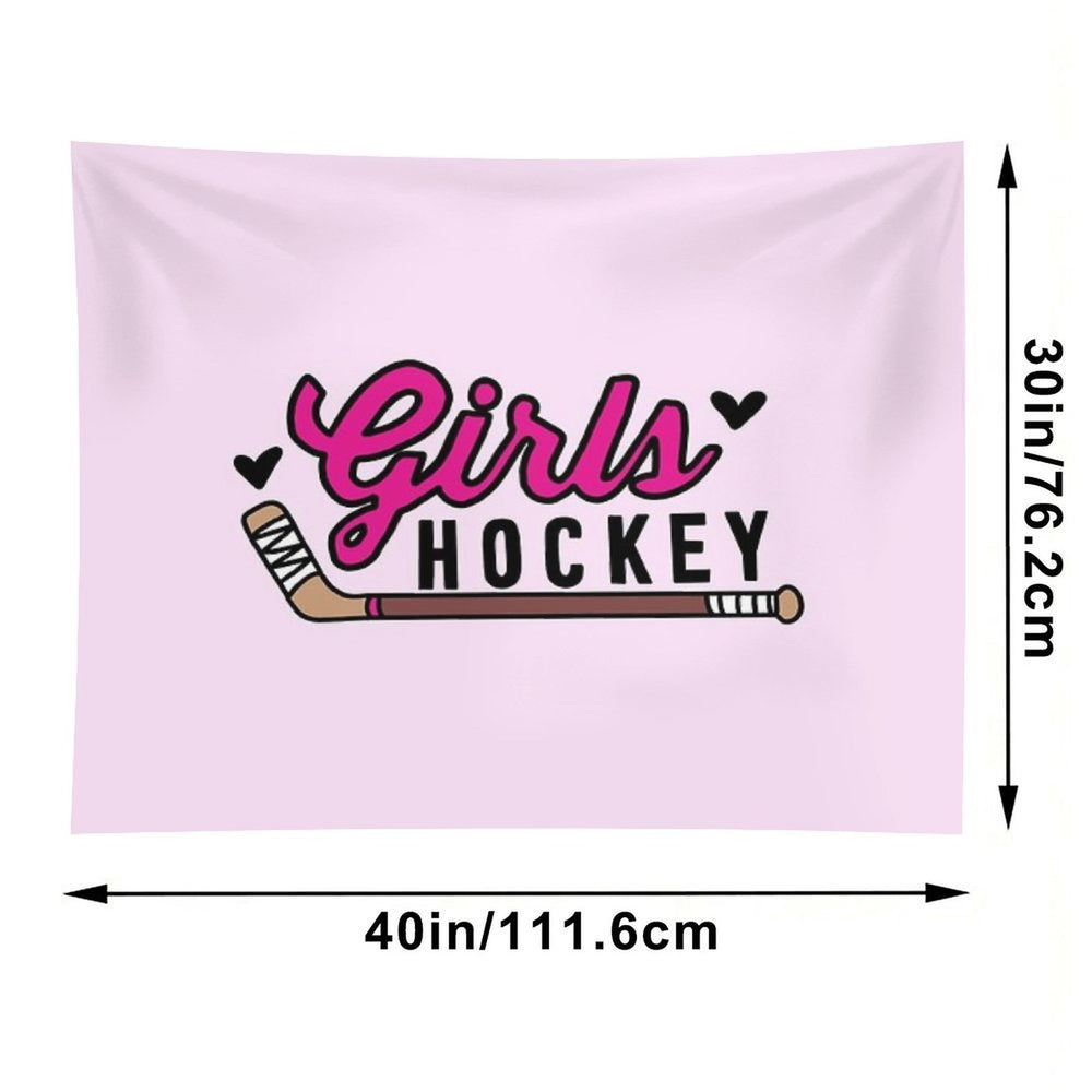 Girls Hockey Tapestry