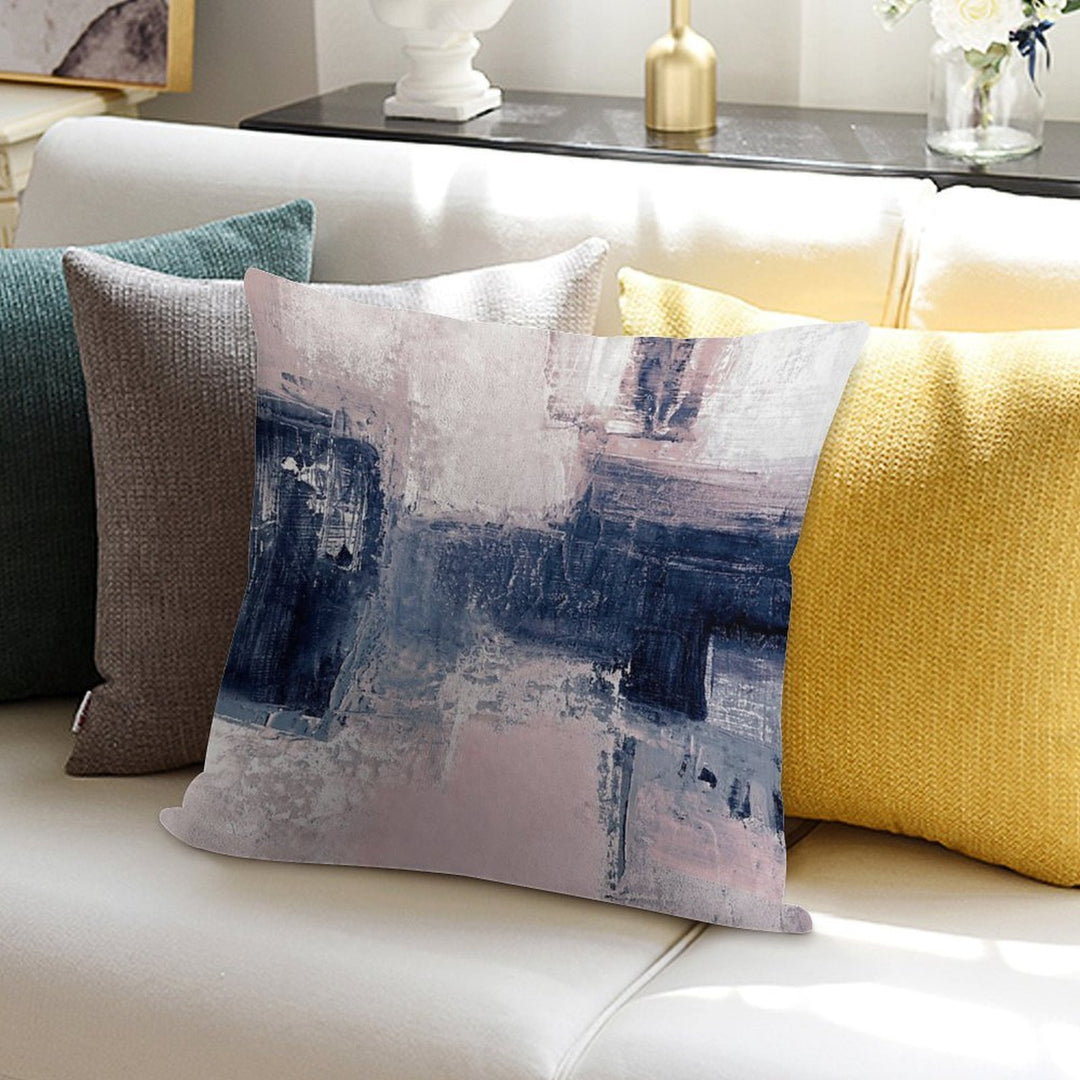 Pink And Navy 2 Soft Hidden Zipper Throw Pillow