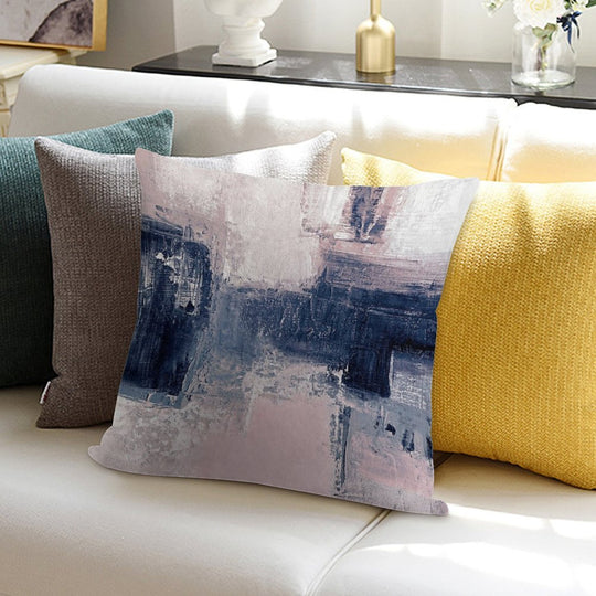 Pink And Navy 2 Soft Hidden Zipper Throw Pillow