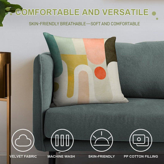 Geometry Shapes Abstract 9 Soft Bedroom Essential Throw Pillow