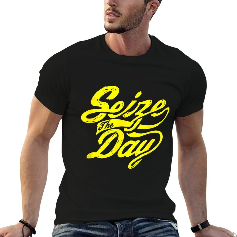 Seize The Day Typography T-shirt  Oversized Silhouette T-Shirt