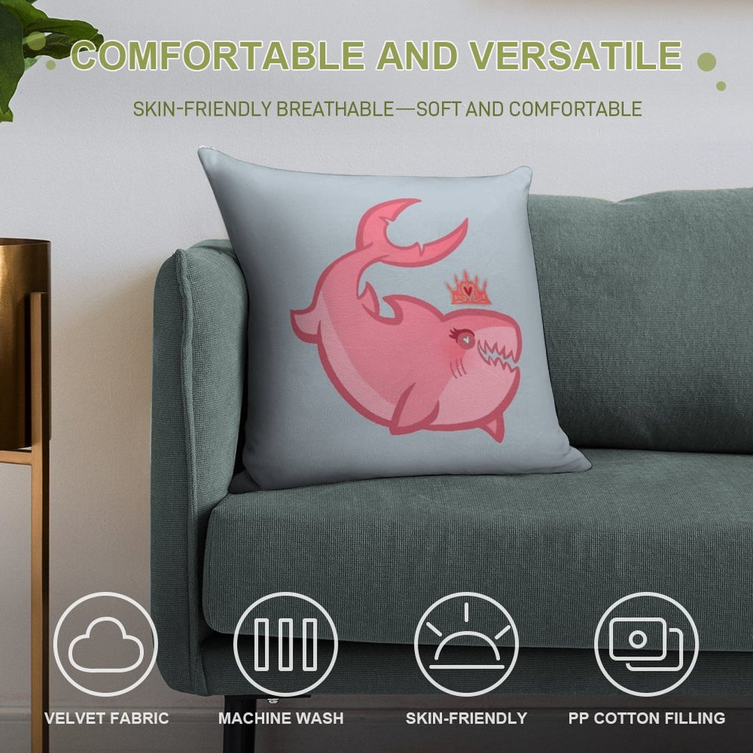 Shark Princess Soft Fade-Resistant Throw Pillow