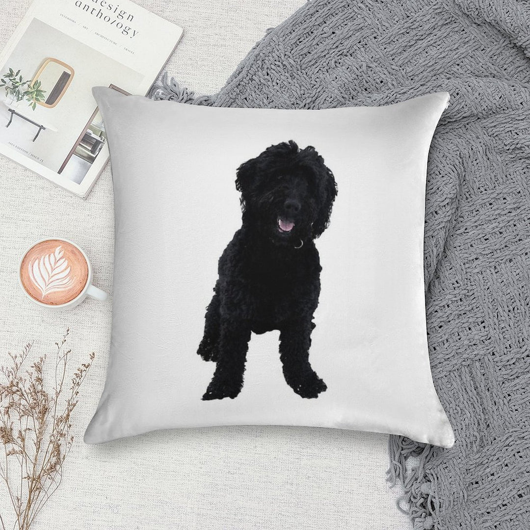 Black Goldendoodle Soft Ultra-Soft Texture Throw Pillow