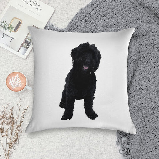 Black Goldendoodle Soft Ultra-Soft Texture Throw Pillow