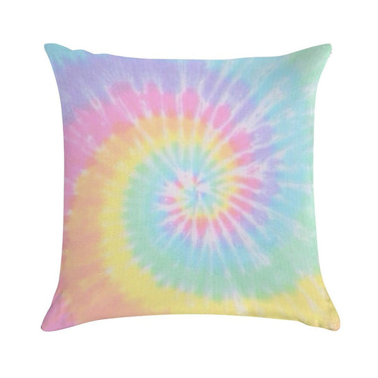 Rainbow Tie Dye Soft Decorative Cover Throw Pillow