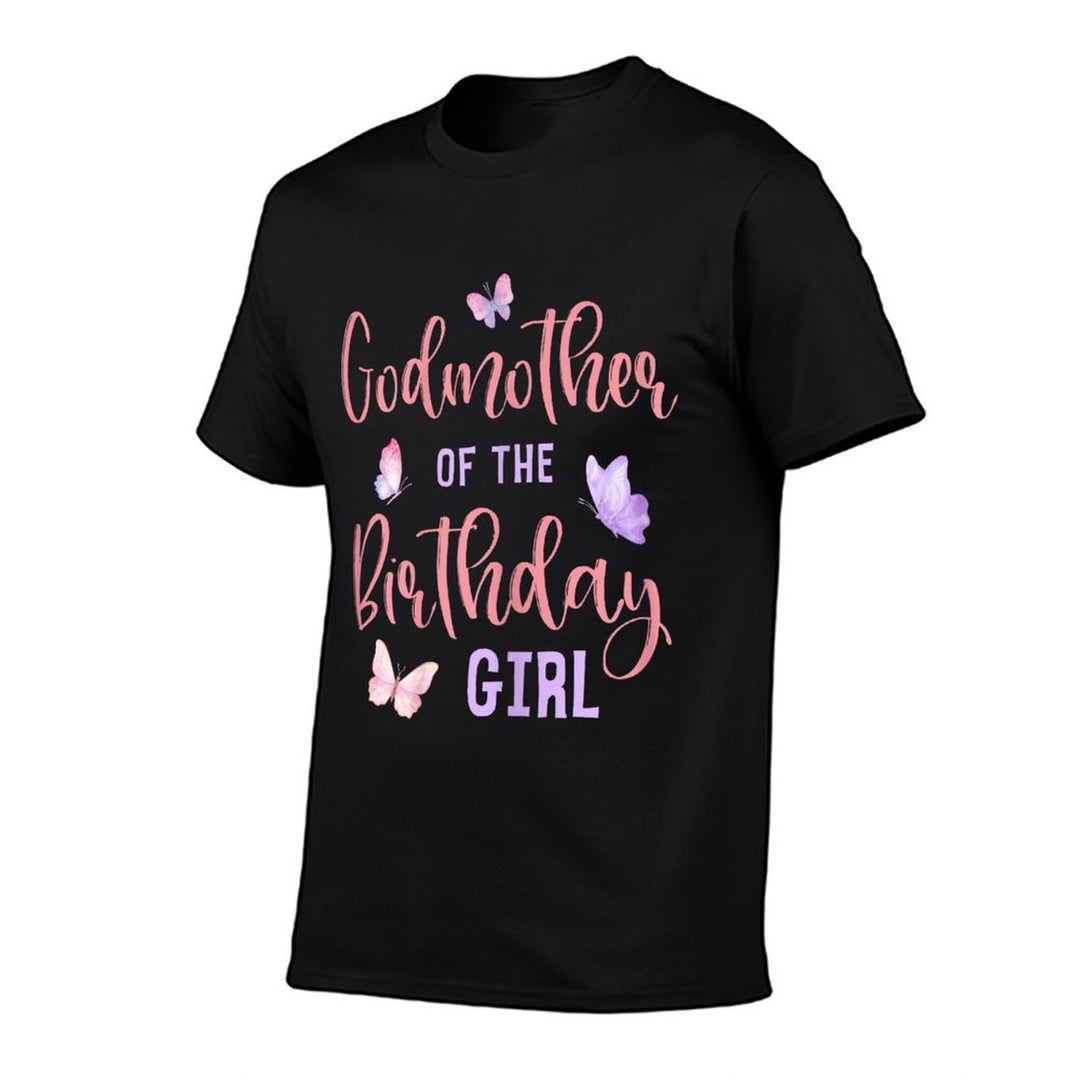 Godmother of Birthday Girl Butterfly Party Matching Family  Slim-fit Cut T-Shirt